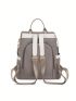 Two Tone Classic Backpack Fashionable Zipper Adjustable Strap