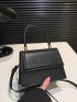 Mini Square Bag Fashionable Top Handle Flap PU