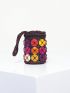 Mini Women Handmade Beaded Coconut Shells Shoulder Bag, Woven Travel Cute Bag Bohemian