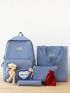 5pcs Bag Sets Classic Backpack Square Bag Pencil Bag Coin Purse