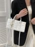 Embossed Detail Baguette Bag PU Double Handle