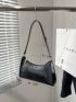 Crocodile Embossed Baguette Bag PU Elegant