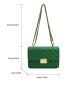 Mini Square Bag Chevron Flap PU