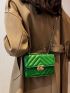 Mini Square Bag Chevron Flap PU
