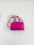 Buckle Decor Dome Bag Metallic PU Funky