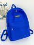 Letter Patch Detail Casual Daypack Preppy Camping Bag