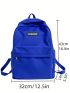 Letter Patch Detail Casual Daypack Preppy Camping Bag