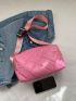 Pink Bucket Bag Quilted Detail Zipper PU