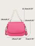 Saddle Crossbody Bag Pu Women's Pearl-Strap Design Small Handbag And Purse Flap Shoulder Bag