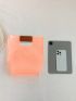 Mini Clutch Bag No-closure Double Handle Clear Orange PVC Funky
