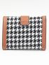 PU Small Wallet Houndstooth Pattern