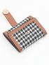 PU Small Wallet Houndstooth Pattern