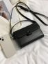 Mini Square Bag PU Black Adjustable Strap