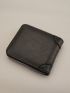PU Small Wallet Letter Graphic Zipper