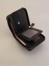 PU Small Wallet Letter Graphic Zipper