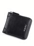 PU Small Wallet Letter Graphic Zipper