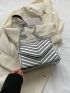 Mini Square Bag Chevron Detail Flap Chain Metallic PU Funky