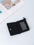 Geometric & Letter Graphic Small Wallet Zipper Bifold PU