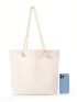 Colorblock Figure Graphic Canvas Shopper Beach Bag
