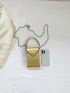 Minimalist Square Bag Mini Top Handle Silver Funky