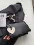 Small Novelty Bag Scallop Trim Bow Decor With Bag Charm