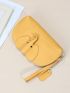 Genuine Leather Wristlet Bag Litchi Embossed Cartoon Elephant Design
