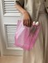 Mini Square Bag Mesh Design Neon Lime