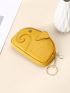 Genuine Leather Coin Purse Litchi Embossed Cartoon Elephant Design