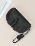 Elephant Design Wristlet Bag Zipper Genuine Leather Green