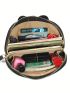 Elephant Design Wristlet Bag Zipper Genuine Leather Green