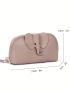 Genuine Leather Wristlet Bag Litchi Embossed Cartoon Elephant Design
