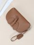 Genuine Leather Wristlet Bag Litchi Embossed Cartoon Elephant Design