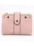 Minimalist Small Wallet Snap Button Pink