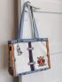 Cartoon Graphic Shoulder Tote Bag Double Handle Small
