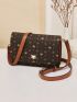 Mini Fox Graphic Square Bag Flap Vintage