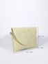 Color Block Straw Bag Flap Medium Vacation