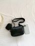 Minimalist Square Bag Zipper With Coin Purse Black