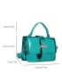 Mini Crocodile Pattern Handbag, Trendy Solid Top Handle Purse, Women's Elegant Crossbody Bag