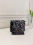 Sequin Decor Square Bag Glamorous Colorblock
