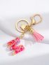 Letter Design Butterfly & Tassel Decor Bag Charm Fashion