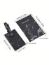 Letter Print Marble Print Passport Case With Luggage Tag