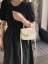 Mini Saddle Bag Beige Minimalist Flap For Work