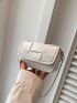 Mini Braided Detail Flap Square Bag Fashion White