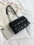 Quilted Square Bag Black Flap Chain Strap