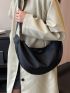 Large Hobo Bag Black Minimalist For Daily
