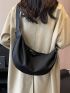 Large Hobo Bag Black Minimalist For Daily