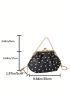 Faux Pearl Decor Ruched Bag Fashionable Kiss Lock Chain PU