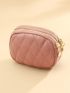 Litchi Embossed Coin Purse Fashionable Zipper Genuine Leather
