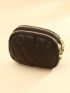 Litchi Embossed Coin Purse Fashionable Zipper Genuine Leather