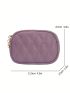 Litchi Embossed Coin Purse Fashionable Zipper Genuine Leather